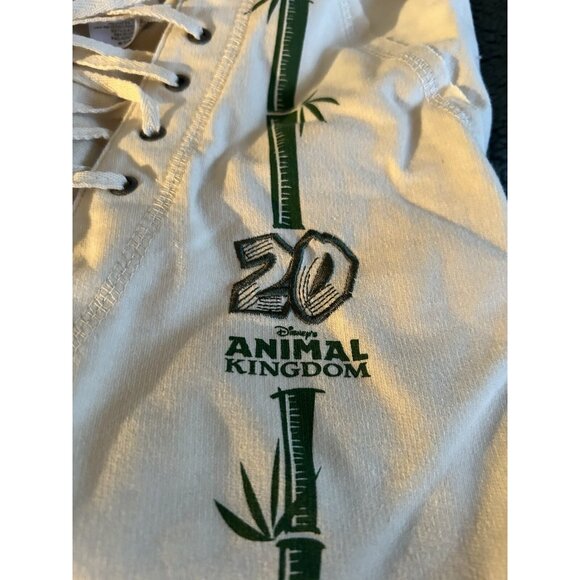 Disney Animal Print Lace Front Cropped Sleeve Hoodie Women's Large 20th Annivers - Picture 2 of 9